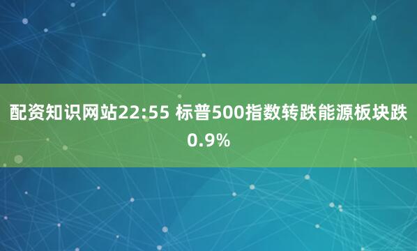 配资知识网站22:55 标普500指数转跌能源板块跌0.9%